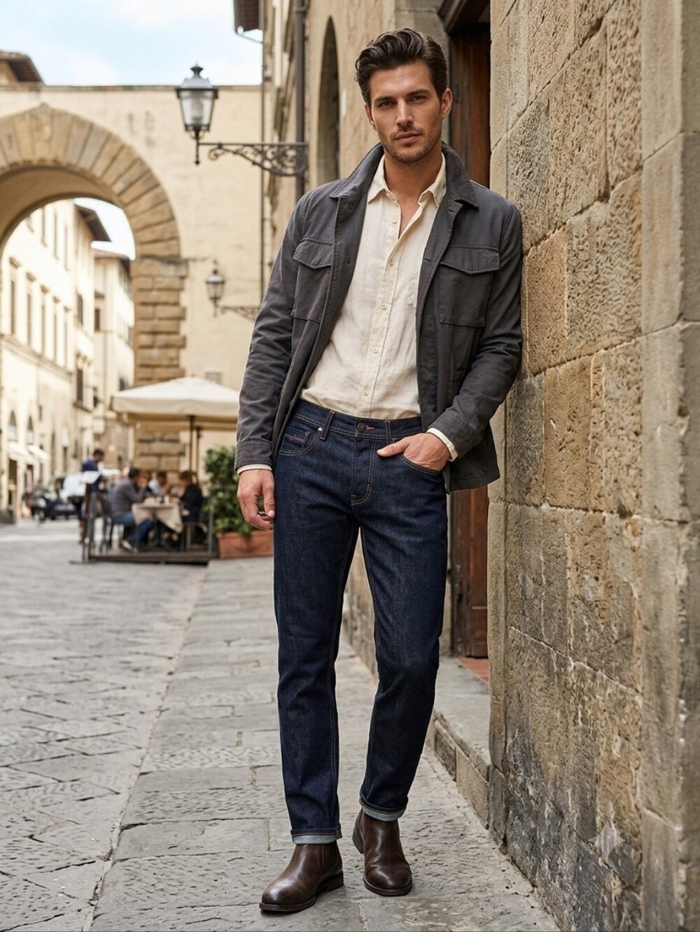 DEVRED 1902 Dark Blue Men's Straight-Leg Jeans